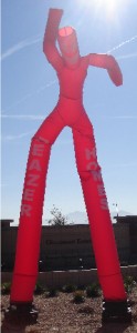 giant red color dancing man balloon available for sale or rent in Florida