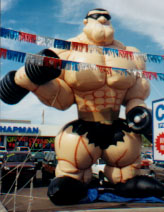 25 feet tall Muscle Man shape cold-air advertising balloon-rental advertising balloons.